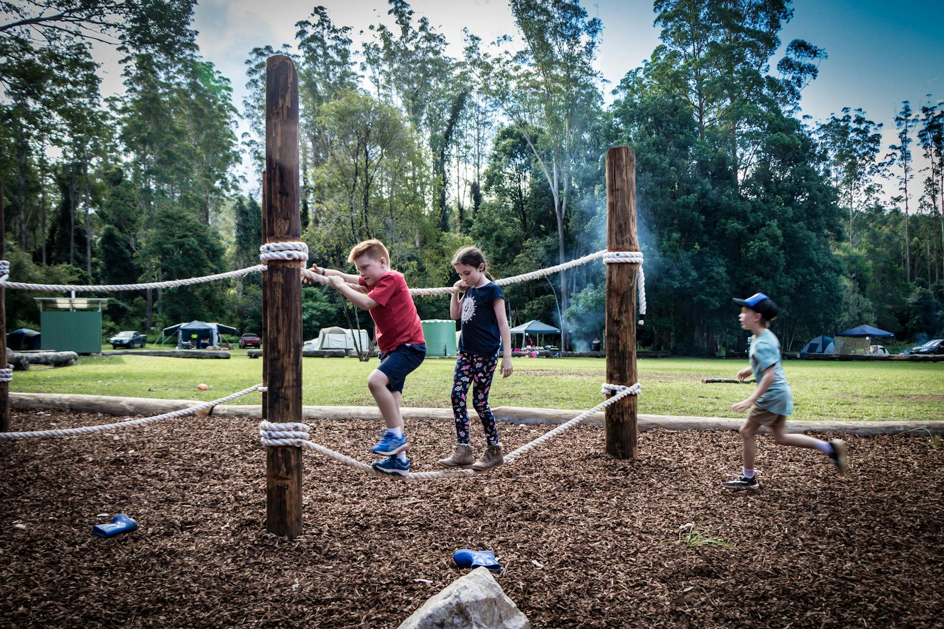 All-natural playground at the popular Swan’s Crossing in Kerewong State Forest