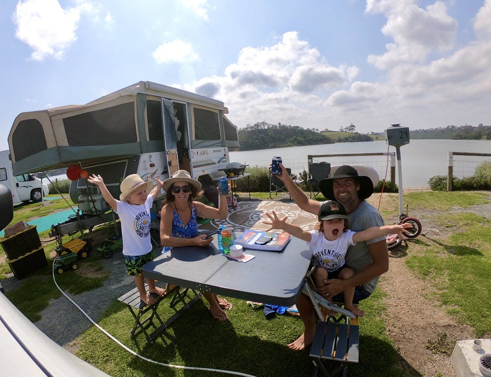 4 Macs Makin Trax at Lakes Entrance Recreation & Camping Reserve - great to see your Camps book on hand!