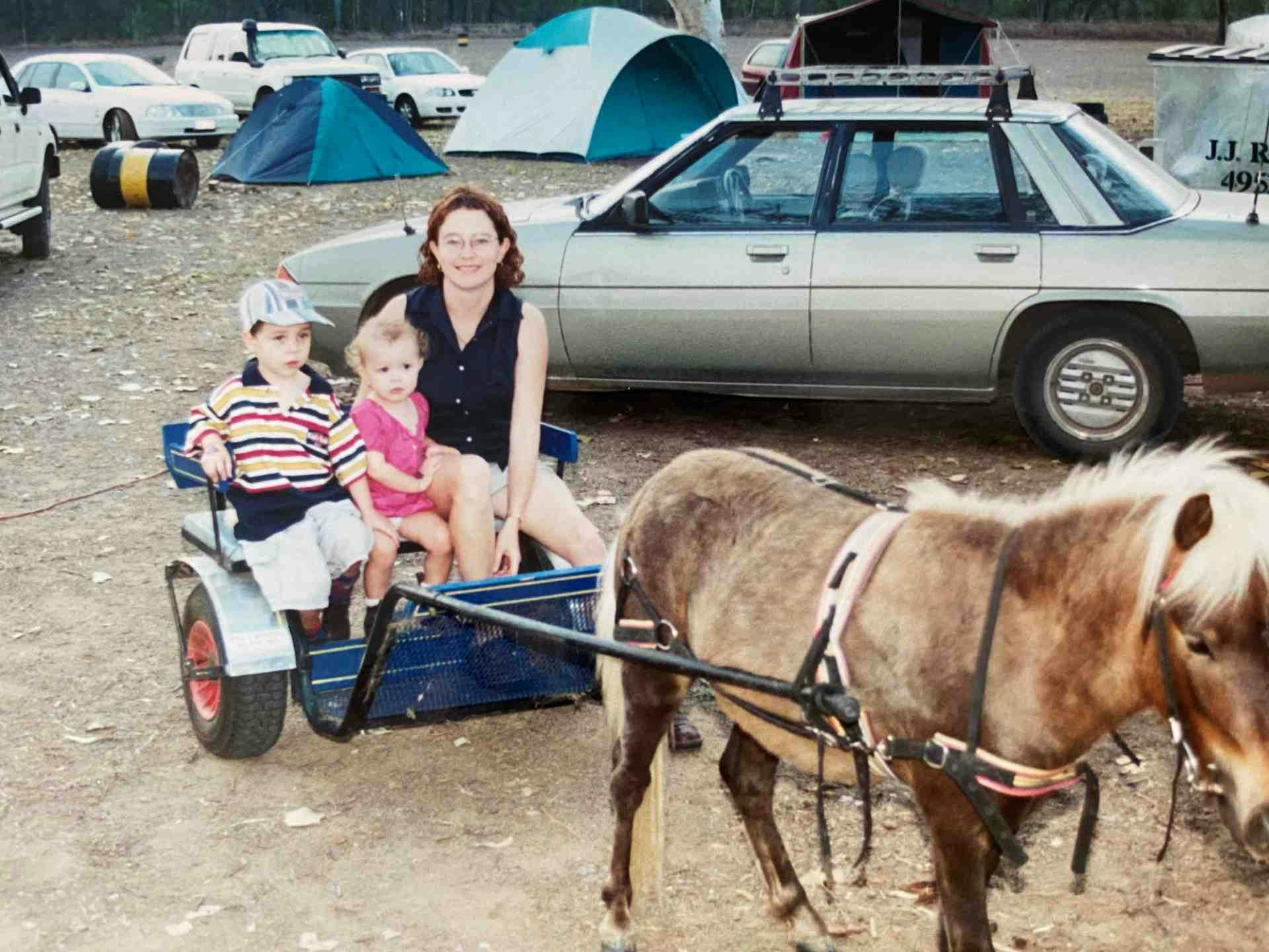 Michelle and Kids in Pony Carriage ride