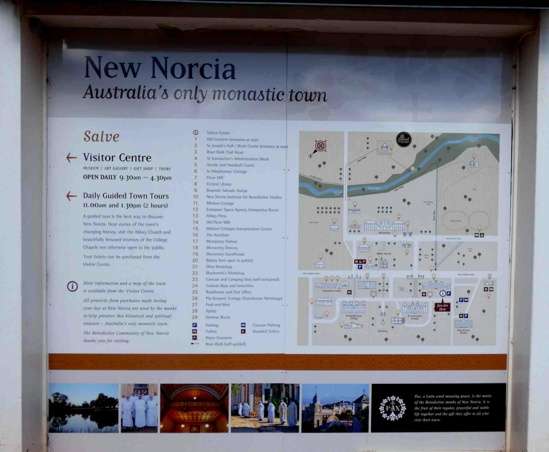 New Norcia notice board