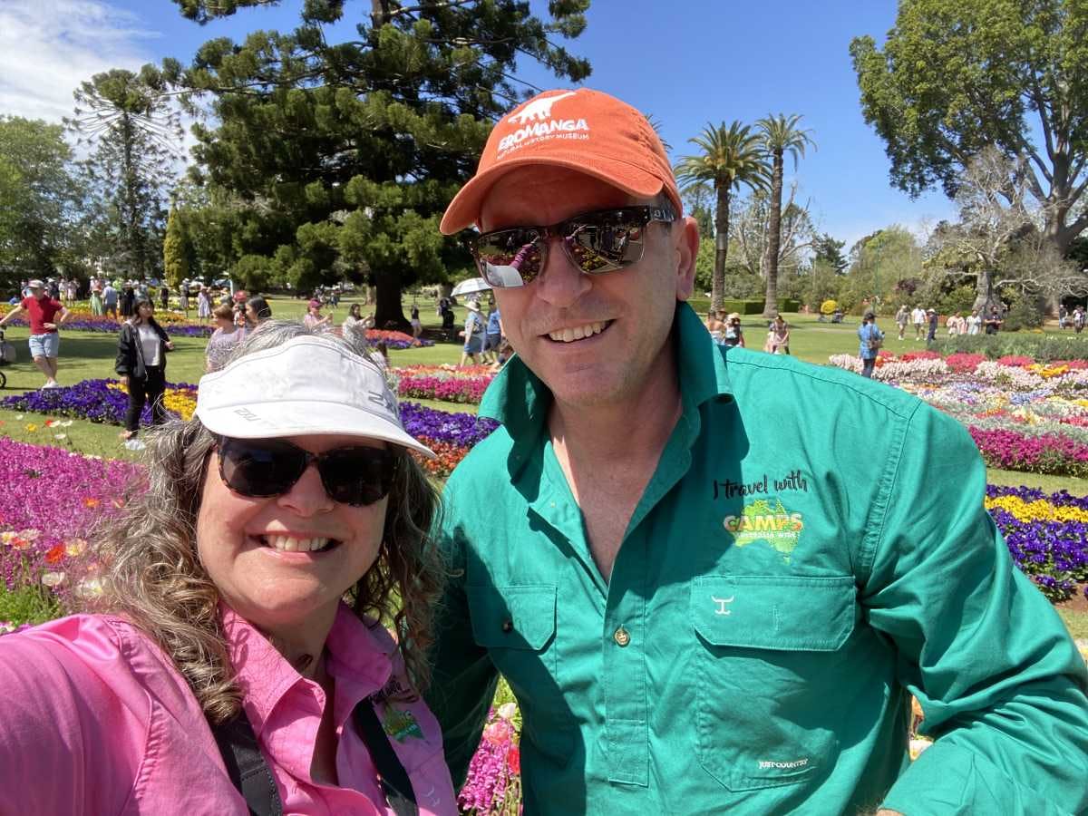 Here we are pictured at the Toowoomba Carnival of Flowers, do you like our new CAMPS shirts? They are as bright as the blooms on show!