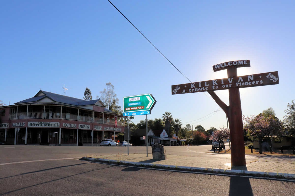 Kilkivan's cracking free camping area is just behind this sign - but is the region's new RV strategy welcoming all travellers?
