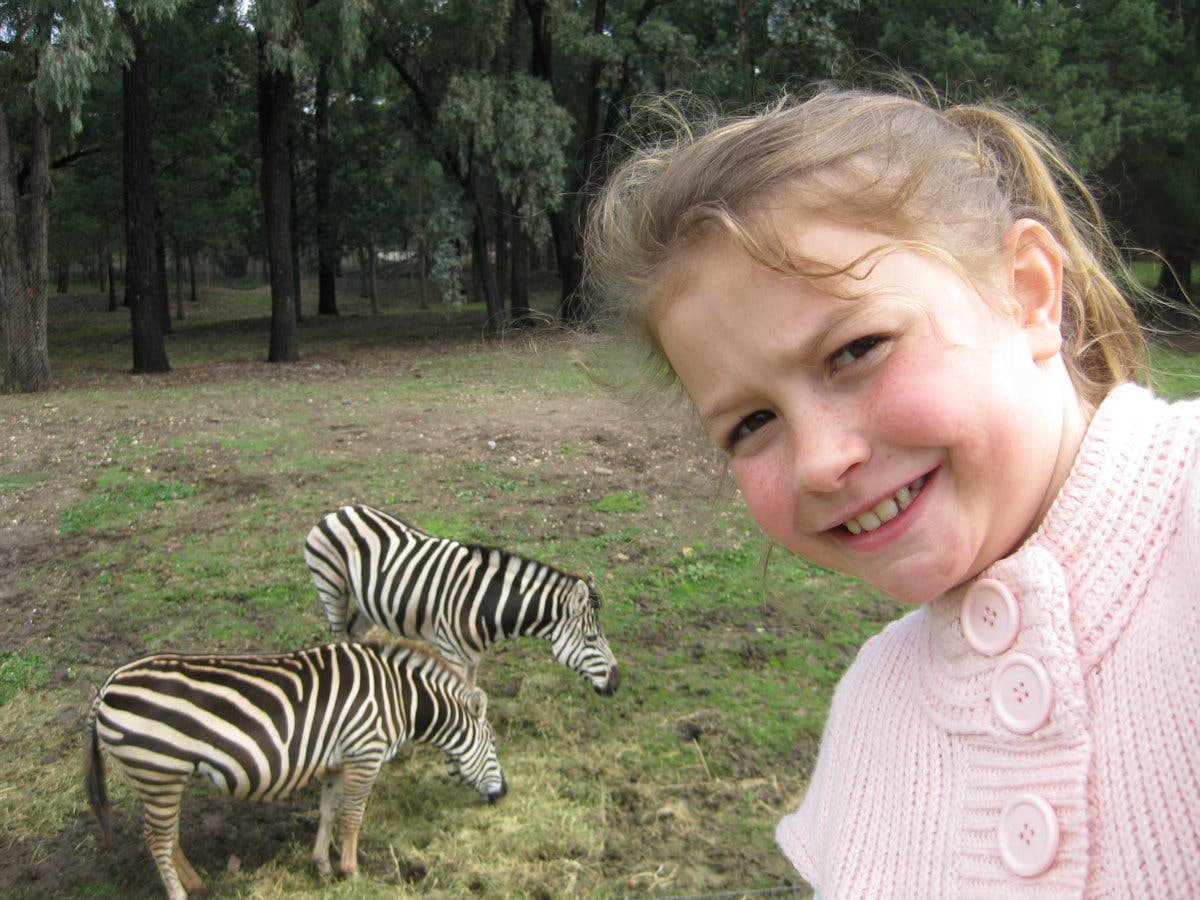 Kate checks out the Zebra's - Taronga Western Plains Zoo at Dubbo, NSW